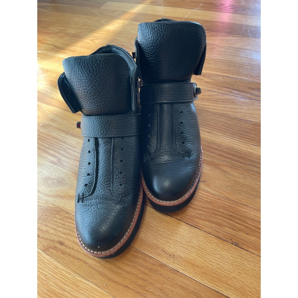 Coach Urban Hiker Boots Size 6 Black Leather‎ Platform Lace Up Ankle Streetwear - Picture 4 of 10